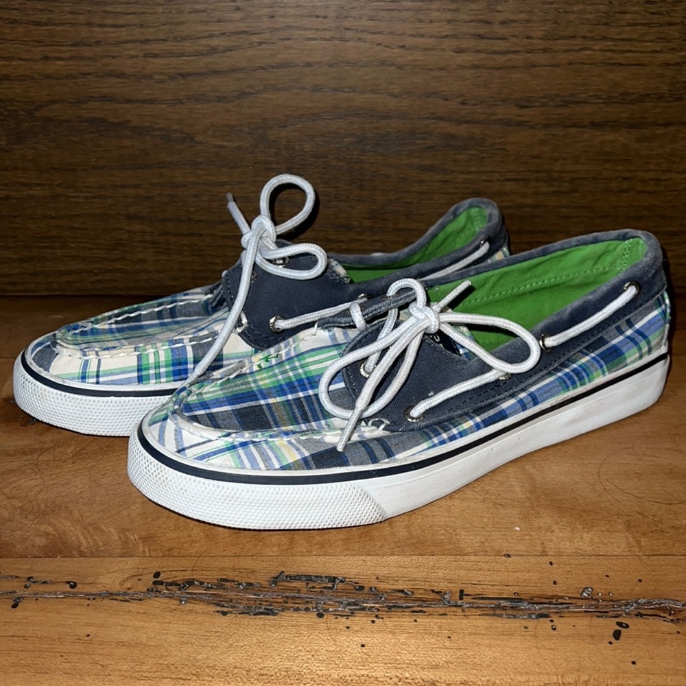 Sperry Topsider plaid slip ons